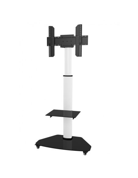 Carrello porta TV regolabile e ruotabile Agile Bianco