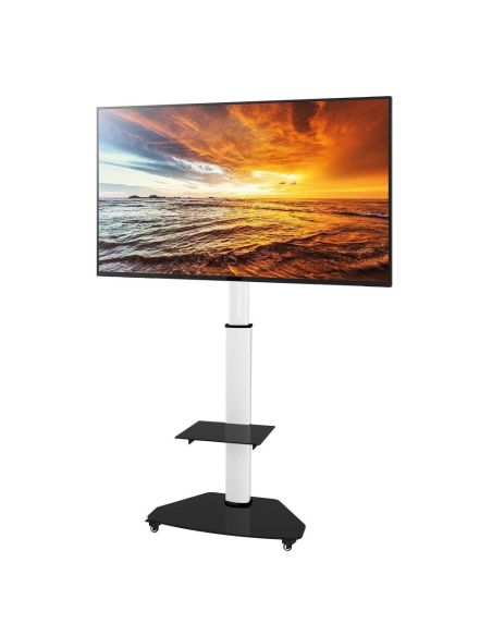 Carrello porta TV regolabile e ruotabile Agile Bianco