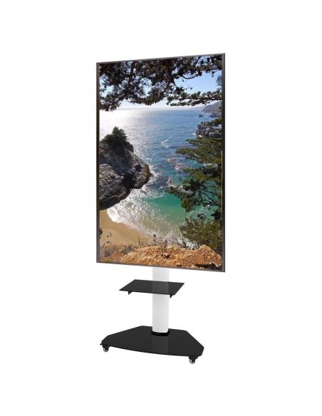 Carrello porta TV regolabile e ruotabile Agile Bianco