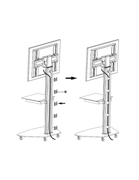 Carrello porta TV regolabile e ruotabile Agile Bianco