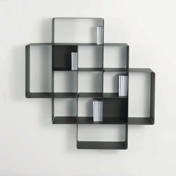 Libreria da parete design modulare in acciaio 150 x 150 cm Kreando-2