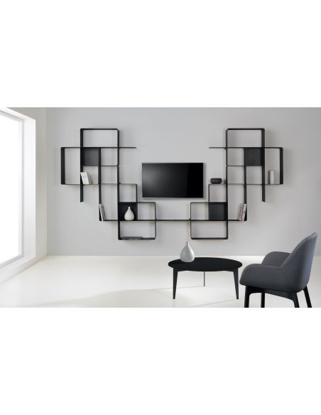 Libreria a parete moderna in acciaio modulare 120 x 120 cm Kreando