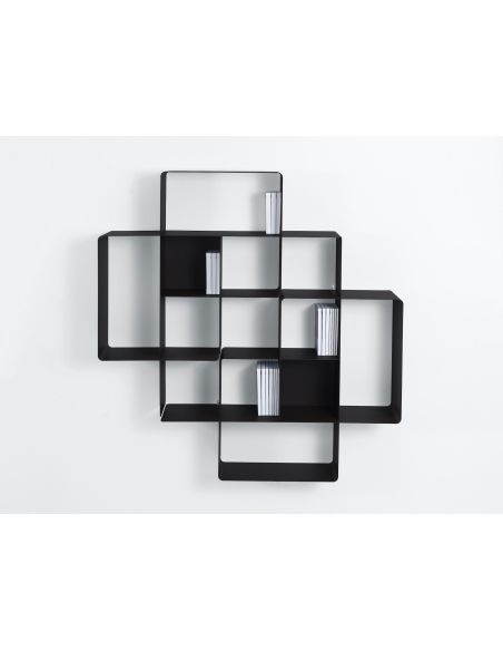 Libreria a parete moderna in acciaio modulare 120 x 120 cm Kreando
