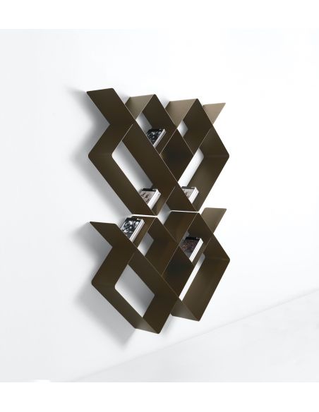 Libreria a parete moderna in acciaio modulare 120 x 120 cm Kreando