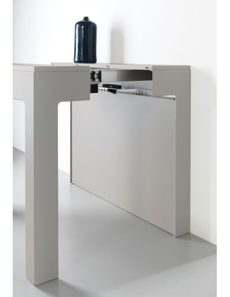 Tavolo consolle allungabile in acciaio e laminato Dutton Tavolo consolle allungabile in acciaio e laminato Dutton