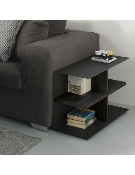 Mobile lato divano in acciaio e laminato Devon