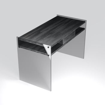 Scrivania design in vetro e laminato 120 cm Patrik 2