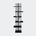 Libreria a colonna in vetro e legno laminato Laddy