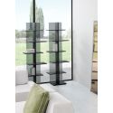 Libreria a colonna in vetro e legno laminato Laddy