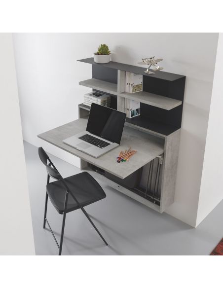 Libreria da parete in acciaio e laminato Jacob