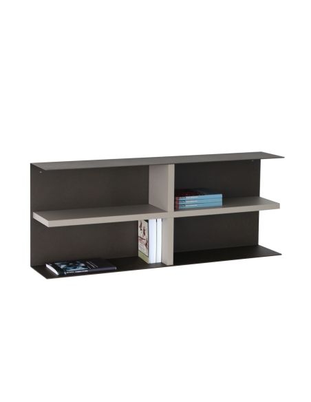 Libreria da parete in acciaio e laminato Jacob
