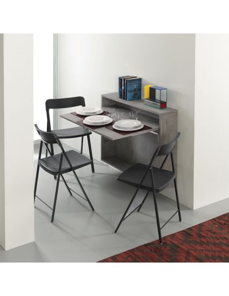 Scrivania a scomparsa con 3 sedie incorporate Jacob
