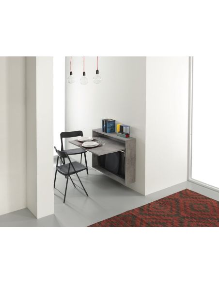 Scrivania a scomparsa con 3 sedie incorporate Jacob