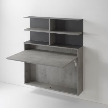 Scrivania a scomparsa con libreria da parete Jacob 2