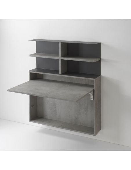 Scrivania a scomparsa con libreria da parete Jacob