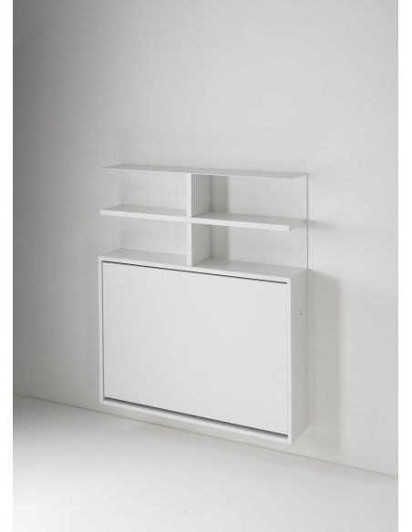 Scrivania a scomparsa con libreria da parete Jacob