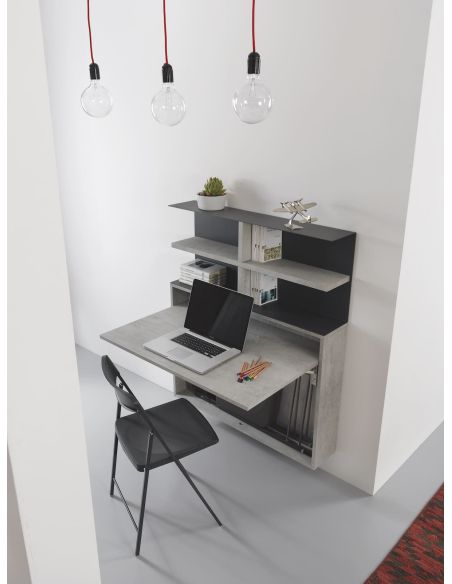 Scrivania a scomparsa con libreria e sedie pieghevoli Jacob Scrivania a scomparsa con libreria e sedie pieghevoli Jacob