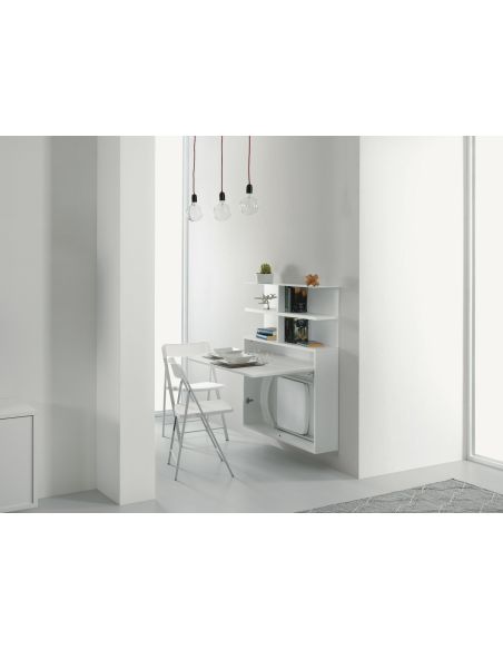 Scrivania a scomparsa con libreria e sedie pieghevoli Jacob Scrivania a scomparsa con libreria e sedie pieghevoli Jacob