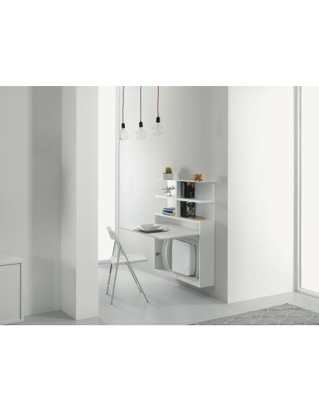 Scrivania a scomparsa con libreria e sedie pieghevoli Jacob Scrivania a scomparsa con libreria e sedie pieghevoli Jacob