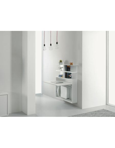 Scrivania a scomparsa con libreria e sedie pieghevoli Jacob