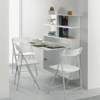 Scrivania a scomparsa con libreria e sedie pieghevoli Jacob 2