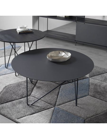 Tavolino da salotto rotondo in acciaio Kristin