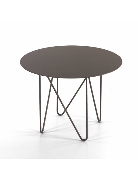Tavolino da salotto rotondo in acciaio Kristin