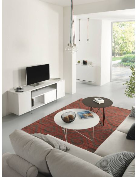 Tavolino da salotto rotondo in acciaio Kristin