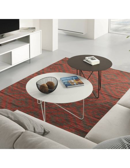 Tavolino da salotto rotondo in acciaio Kristin