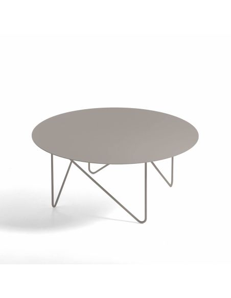 Tavolino da salotto rotondo in acciaio Kristin