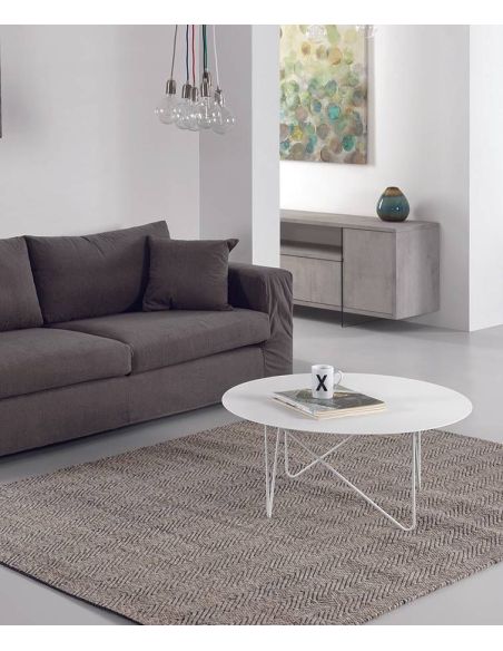 Tavolino da salotto rotondo in acciaio Kristin