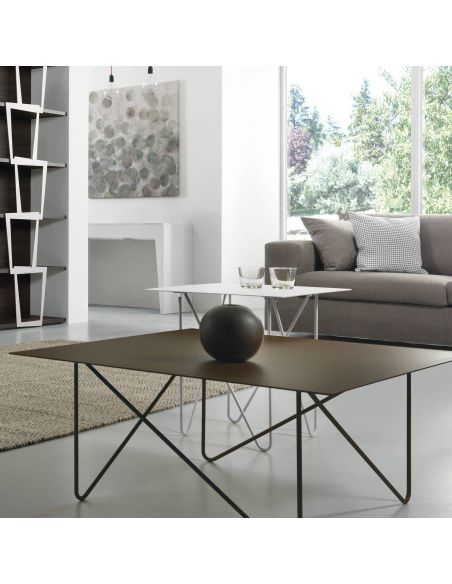 Tavolino da salotto quadrato in acciaio Kristin