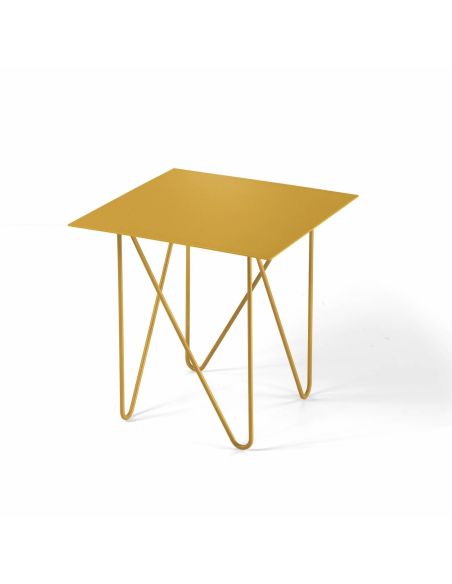 Tavolino da salotto quadrato in acciaio Kristin