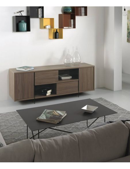 Tavolino soggiorno rettangolare in acciaio Kristin