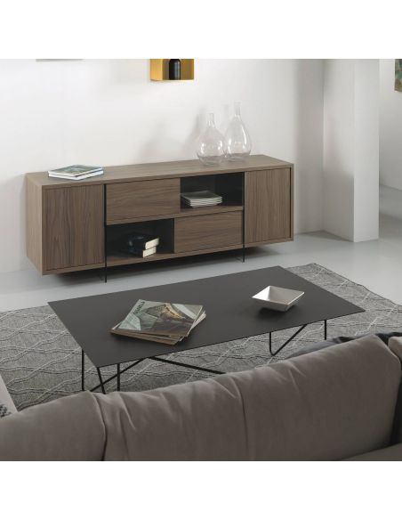 Tavolino soggiorno rettangolare in acciaio Kristin