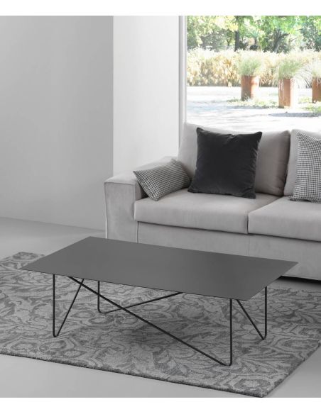 Tavolino soggiorno rettangolare in acciaio Kristin