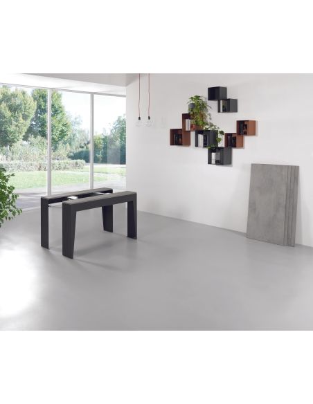 Tavolo consolle allungabile in acciaio e laminato Glen 120 Tavolo consolle allungabile in acciaio e laminato Glen 120