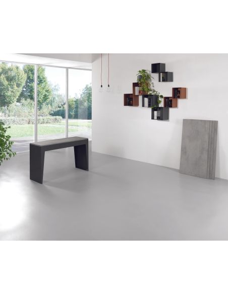 Tavolo consolle allungabile in acciaio e laminato Glen 120 Tavolo consolle allungabile in acciaio e laminato Glen 120