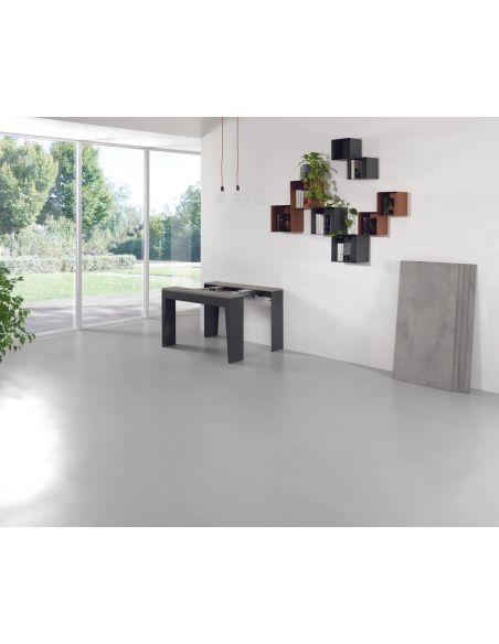 Tavolo consolle allungabile in acciaio e laminato Glen 120 Tavolo consolle allungabile in acciaio e laminato Glen 120