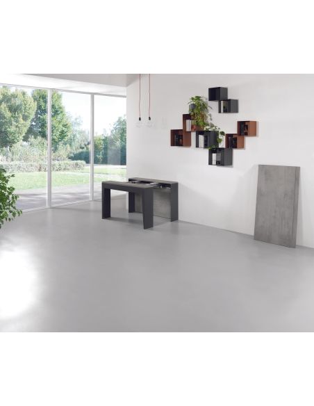 Tavolo consolle allungabile in acciaio e laminato Glen 120 Tavolo consolle allungabile in acciaio e laminato Glen 120