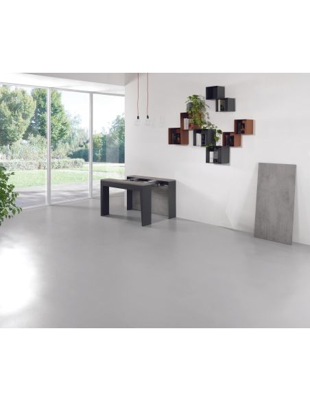 Tavolo consolle allungabile in acciaio e laminato Glen 120 Tavolo consolle allungabile in acciaio e laminato Glen 120