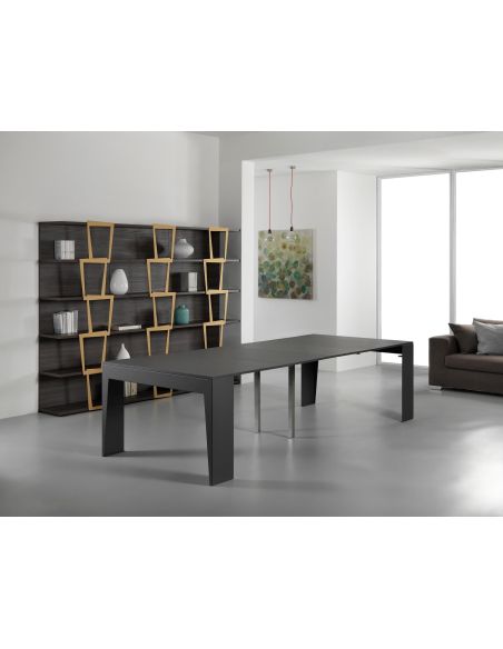 Tavolo consolle allungabile in acciaio e laminato Glen 120 Tavolo consolle allungabile in acciaio e laminato Glen 120
