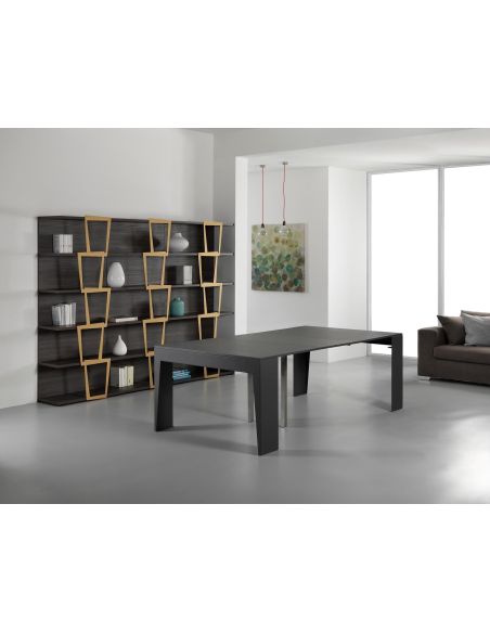 Tavolo consolle allungabile in acciaio e laminato Glen 120 Tavolo consolle allungabile in acciaio e laminato Glen 120