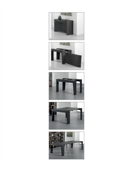 Tavolo consolle allungabile in acciaio e laminato Glen 120 Tavolo consolle allungabile in acciaio e laminato Glen 120