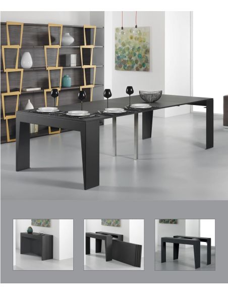 Tavolo consolle allungabile in acciaio e laminato Glen 120 Tavolo consolle allungabile in acciaio e laminato Glen 120