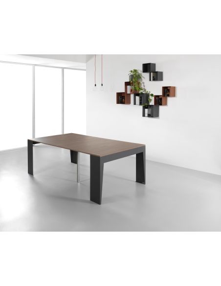 Tavolo consolle allungabile in acciaio e laminato Glen 120 Tavolo consolle allungabile in acciaio e laminato Glen 120