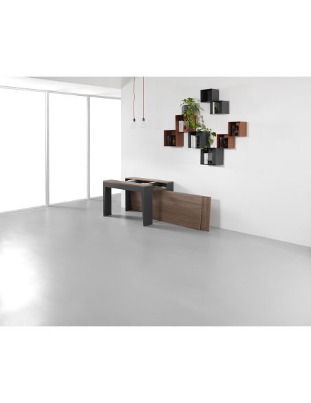 Tavolo consolle allungabile in acciaio e laminato Glen 120 Tavolo consolle allungabile in acciaio e laminato Glen 120