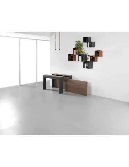 Tavolo consolle allungabile in acciaio e laminato Glen 120 Tavolo consolle allungabile in acciaio e laminato Glen 120