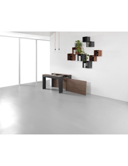 Tavolo consolle allungabile in acciaio e laminato Glen 120 Tavolo consolle allungabile in acciaio e laminato Glen 120