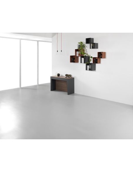 Tavolo consolle allungabile in acciaio e laminato Glen 120 Tavolo consolle allungabile in acciaio e laminato Glen 120